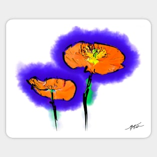 Two Poppies Sticker